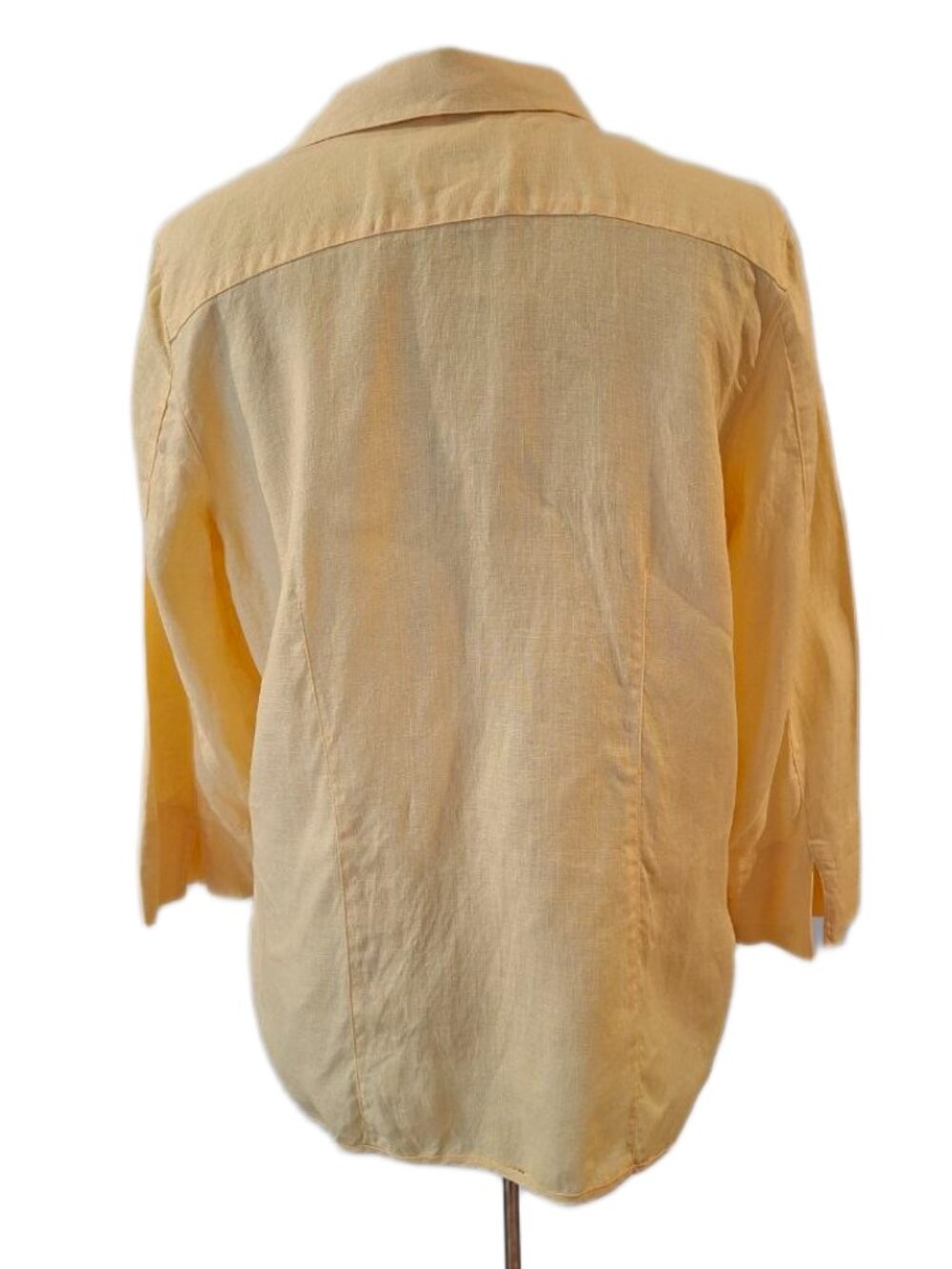Talbots  Irish Linen Vintage Light Yellow Button‑Up Shirt Size 12 - Picture 3 of 11